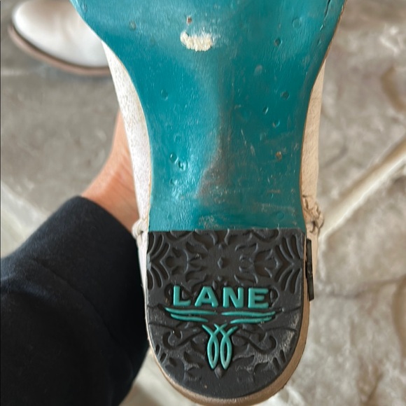 Women's White Leather Western Boots - Picture 2 of 5